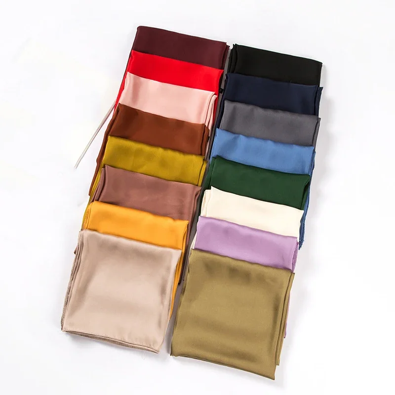 Ascot Neck Scarf - Lenço de Cetim Feminino 70cm, Cor