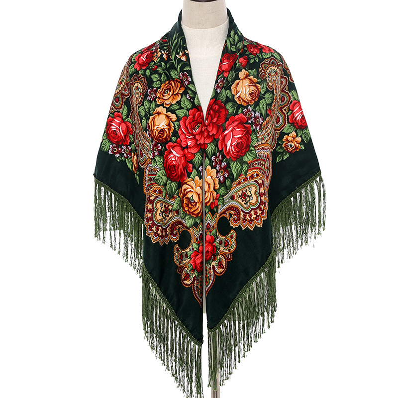 Bandana Cotton - 135*135cm feminino estilo russo grande lenço