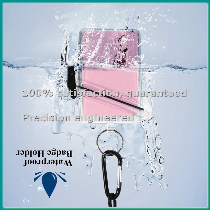Lanyard Badge Holder - Pacote com 5 Porta-Crachás Impermeáveis Transparentes