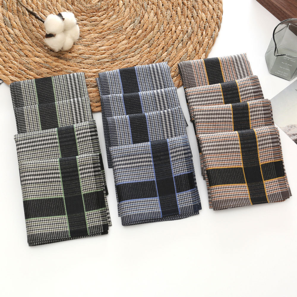 3/6/12 pçs lenço de algodão pu - Handkerchief Cotton Men avaliação e preço
