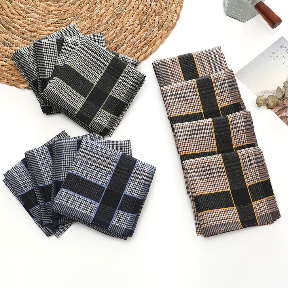 3/6/12 pçs lenço de algodão pu - Handkerchief Cotton Men avaliação e preço