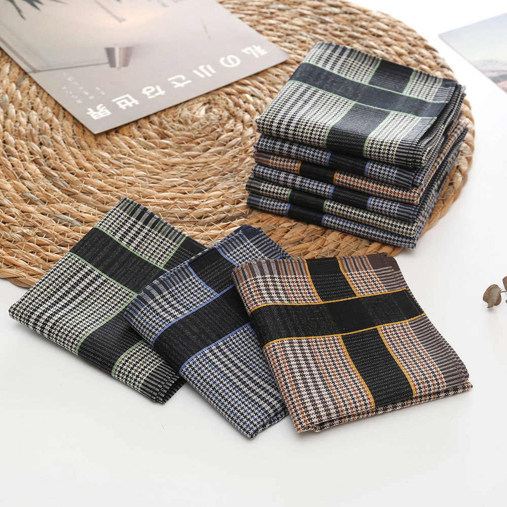3/6/12 pçs lenço de algodão pu - Handkerchief Cotton Men avaliação e preço