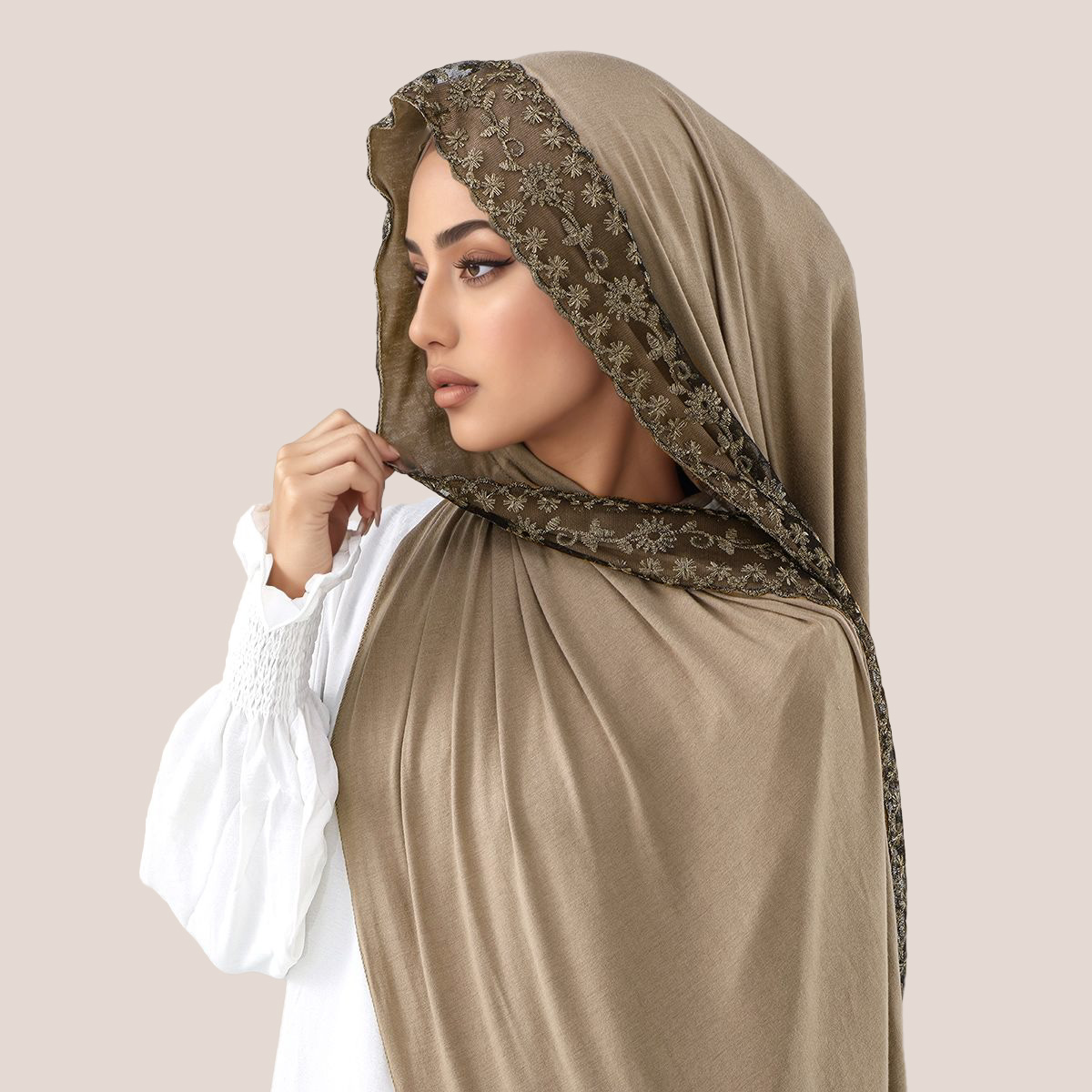 Renda bordado camisa de algodã - Head Wrap Turban avaliação e preço