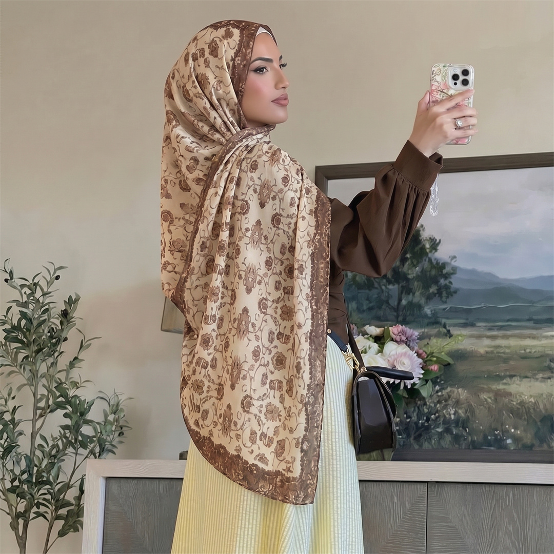 Hijab Vintage com Estampa Flor - Head Wrap Turban avaliação e preço