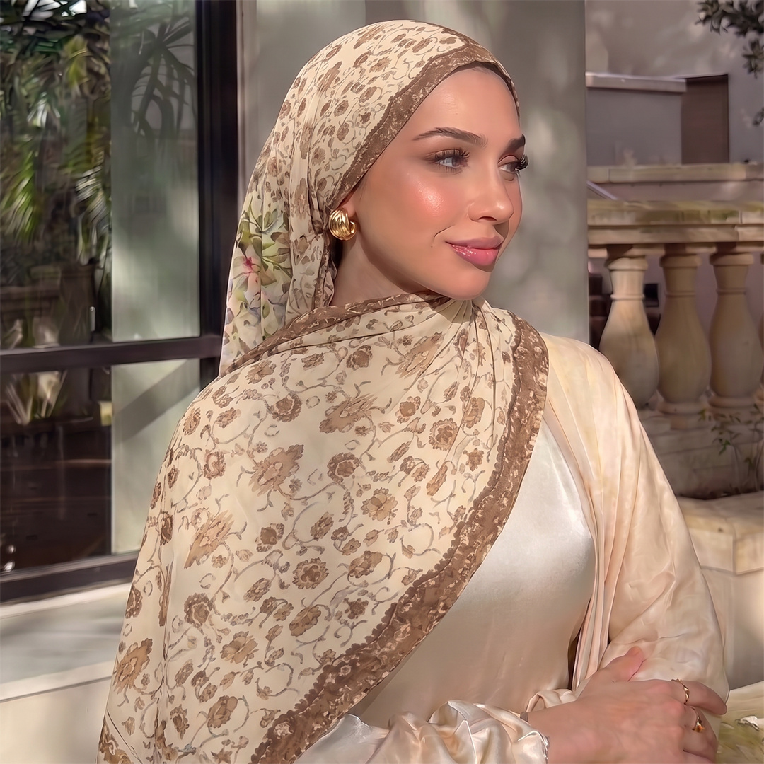 Hijab Vintage com Estampa Flor - Head Wrap Turban avaliação e preço