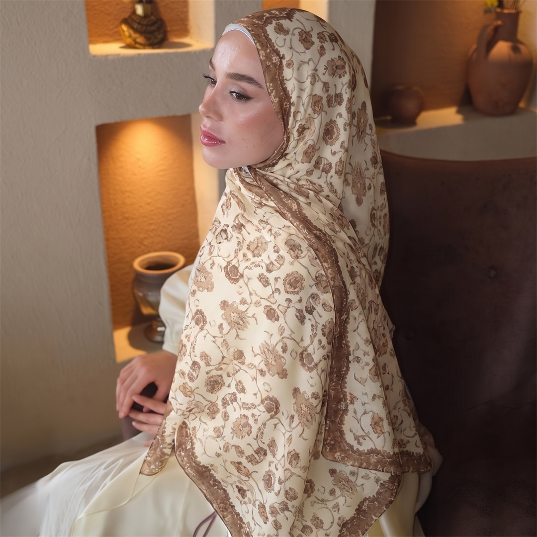 Hijab Vintage com Estampa Flor - Head Wrap Turban avaliação e preço
